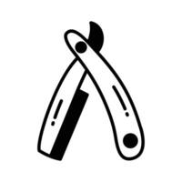 Get your hands on this carefully designed icon of straight razor, barber razor, safety razor vector