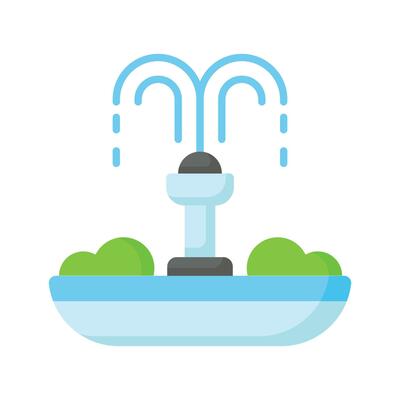 Grab this amazing icon of fountain in modern style, garden water spring decoration