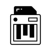 An icon of paper shredder in trendy design style, cutting machine vector