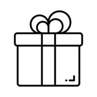 hecho a mano icono de regalo caja, aislado en blanco antecedentes vector