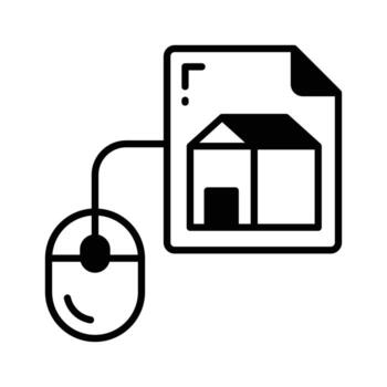 Home design on paper with mouse showing concept icon of home architecture, architectural design vector