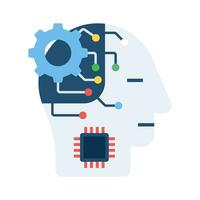 Get your hands on this beautiful icon of machine learning in flat stylee vector