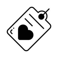 Modern icon of love tag, amazing icon of heart tag vector