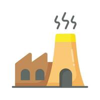 Manufacturing Plant, building with chimney showing concept icon of power plant or industry vector