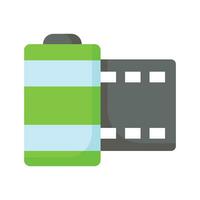 Customizable icon of film roll, movie making accessory vector