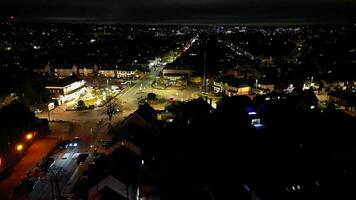 High Angle View of Illuminated British City During Night. Luton, England UK. December 23rd, 2023 video