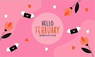 February month of love background vector