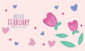 February month of love background vector