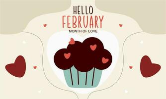 February month of love background vector