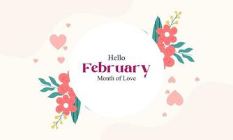 February month of love background vector