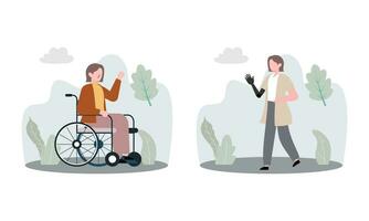 Disability people illustration cartoon vector