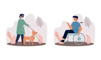 Disability people illustration cartoon vector
