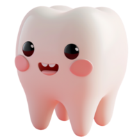 ai généré mignonne dent personnage, 3d conception. adapté pour santé et éducation png