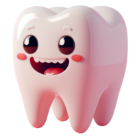 ai gerado fofa dente personagem, 3d Projeto. adequado para saúde e Educação png