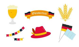 Oktoberfest cerveza festival íconos conjunto vector