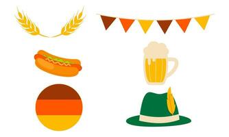 Oktoberfest cerveza festival íconos conjunto vector