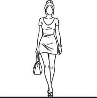 Moda mujer compras ilustración. vector