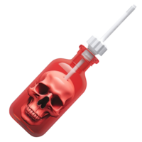 AI generated Drug addict syringe containing death skull, 3d design. Suitable for health and anti-drug png