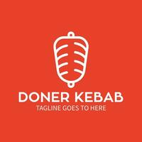 logotipo de shawarma para restaurantes y mercados. plantilla de logotipo de doner kebab. vector