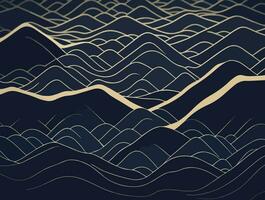 Abstract template with geometric Japanese line wave background vector