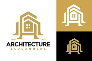 Letter A Architecture Logo design vector symbol icon illustration