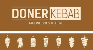 logotipo de shawarma para restaurantes y mercados. plantilla de logotipo de doner kebab. vector