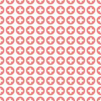 Plus cross pattern. Abstract medical seamless background. Vector hospital and healthcare geometric symbol. Simple red elements on white backdrop.