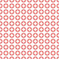 Plus cross pattern. Abstract medical seamless background. Vector hospital and healthcare geometric symbol. Simple red elements on white backdrop.