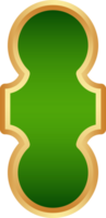 Ramadan golden frame. Islamic window shape. Arabic arch. Muslim vintage border for design with green background. Indian decoration in oriental style. png