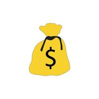 Money bag with dollar sign. vector