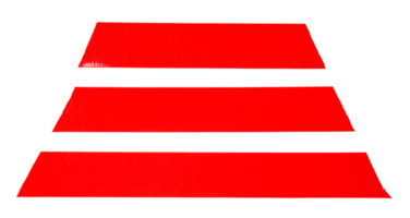 Red adhesive vinyl tape stripes in set isolated with clipping path in png file format. Top view and flat lay
