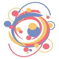 abstract colorful circles and shapes in a circle vector