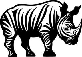 Rhinoceros, Black and White Vector illustration