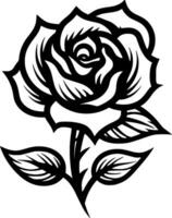 Rose, Black and White Vector illustration