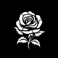 Rosa - negro y blanco aislado icono - vector ilustración