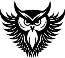 Owl - Black and White Isolated Icon - Vector illustration