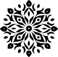 Mandala - Black and White Isolated Icon - Vector illustration