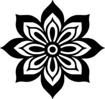 mandala - negro y blanco aislado icono - vector ilustración