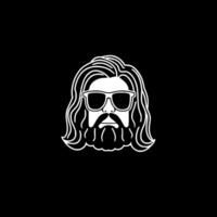 Hippy, Black and White Vector illustration