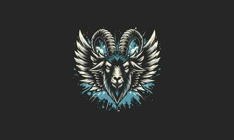 head goat with wings vector illustration artwork design