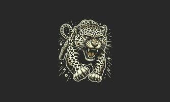 leopard angry running vector illustration mascot design