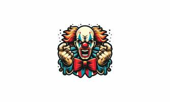 head clown angry vector mascot design