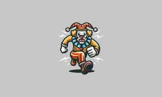 running clown vector illustration mascot design