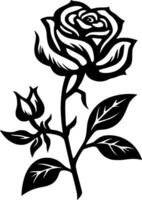 Flowers, Black and White Vector illustration