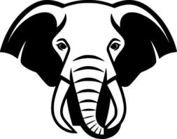 elefante - negro y blanco aislado icono - vector ilustración