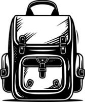 Back to School, Black and White Vector illustration