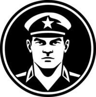 Ejército - negro y blanco aislado icono - vector ilustración