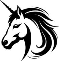 Unicorn, Black and White Vector illustration