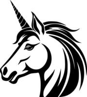 Unicorn, Black and White Vector illustration