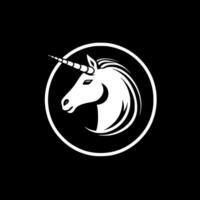 unicornio - negro y blanco aislado icono - vector ilustración